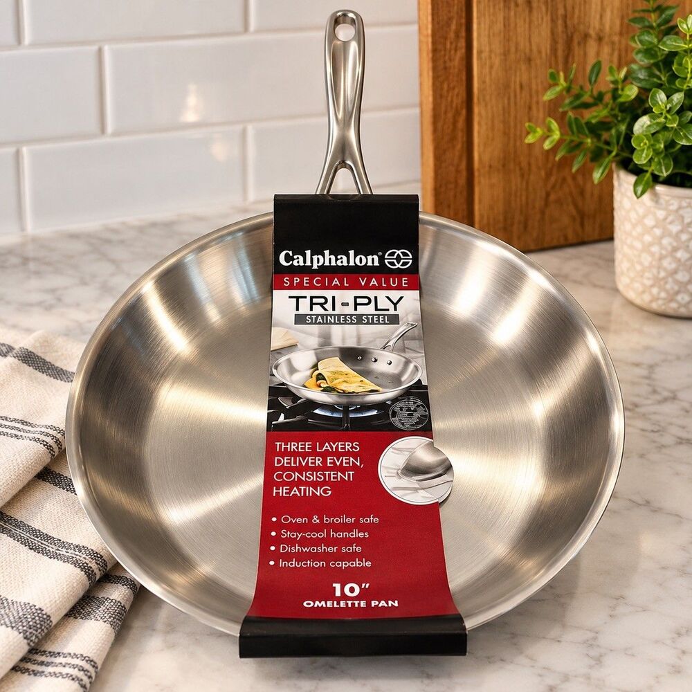 Calphalon Tri Ply Stainless Steel 10” Omelette Pan New Never Used